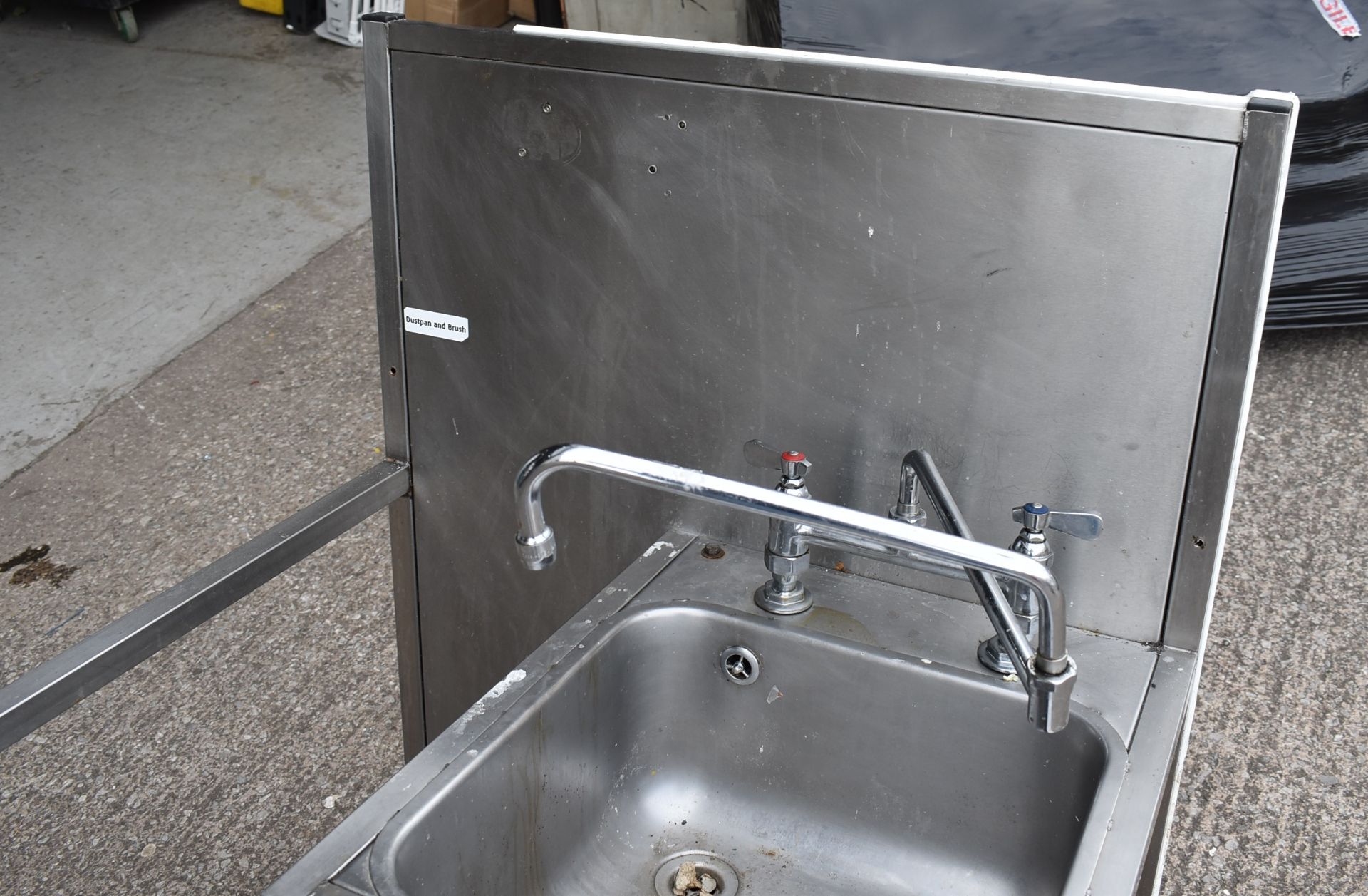 1 x Stainless Steel Janitorial Wash Station With Splashback and Mixer Tap - Recently Removed From - Image 5 of 7