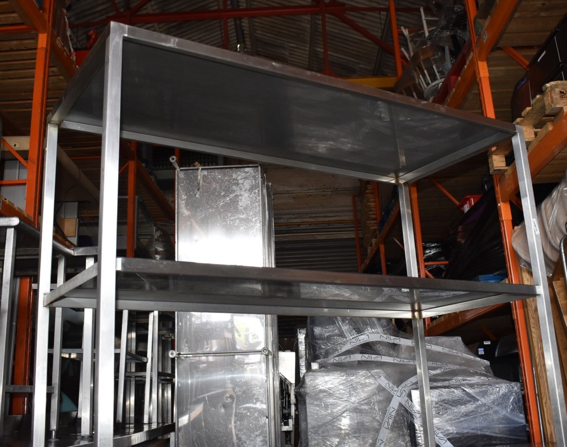 1 x Stainless Steel Three Tier Shelf Unit - Ideal For Commercial Kitchen Storage -Recently Removed - Image 4 of 6