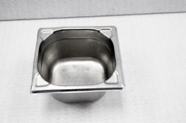 12 x Stainless Steel 1/10 Gastronorm Trays - Dimensions: L17.5 x W16cm - Recently Removed From a