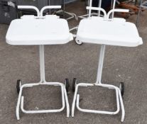 2 x Waste Bin Bag Holders on Wheels With Food Pedal Openers - Ideal For Commercial Kitchens, Events,
