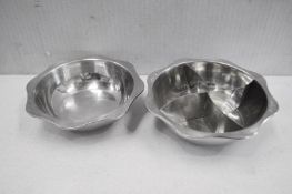 8 x Stainless Steel Buffet Serving Bowls- Dimensions: L37 x W37 x cm - Recently Removed From a