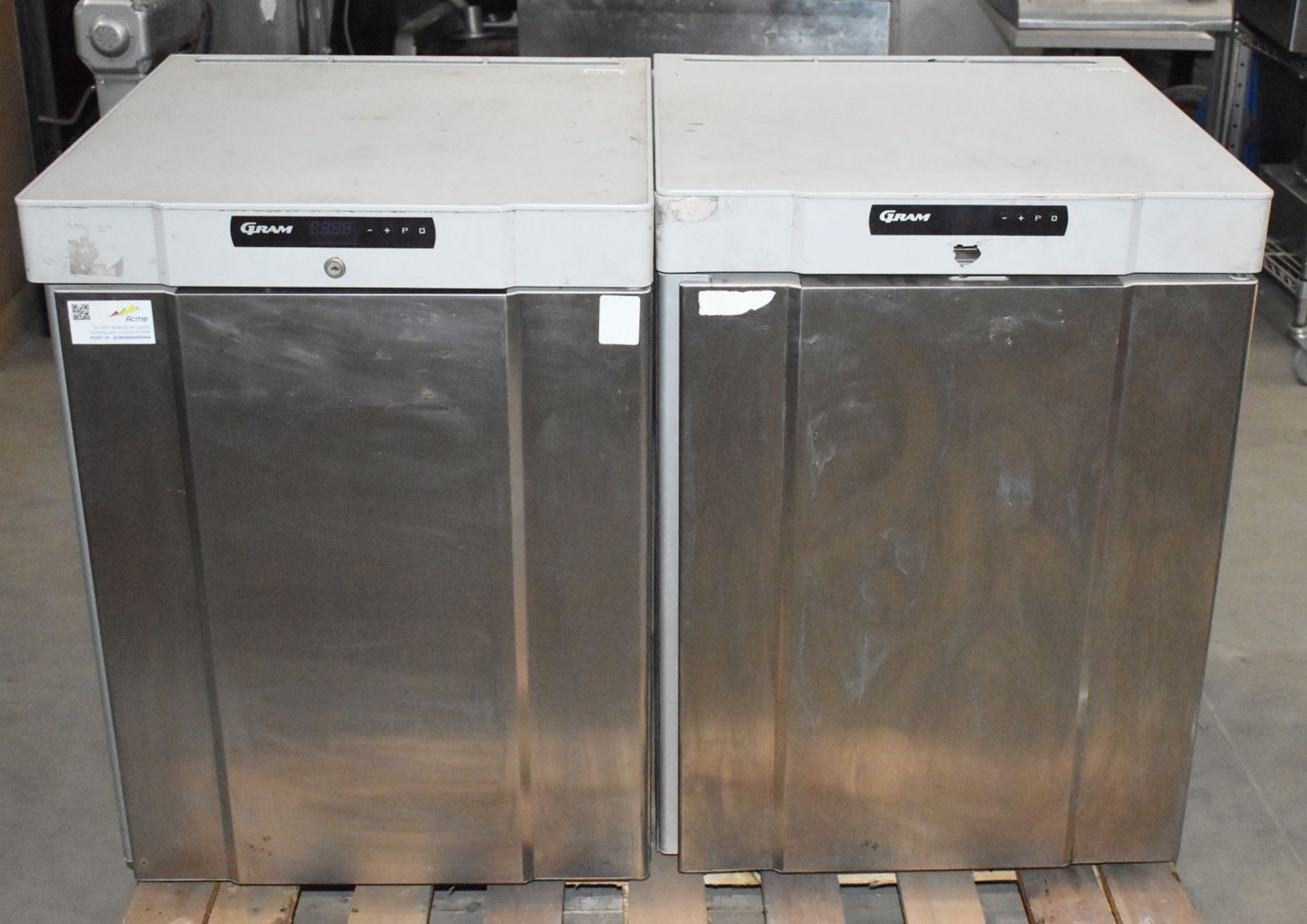 2 x Gram F 210 RG 3N 125 Ltr Undercounter Freezers - Recently Removed From a Restaurant