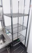 1 x Commercial Kitchen Wire Storage Shelf in Chrome - Dimensions: H182 x W59 x D59 cms - CL674 -