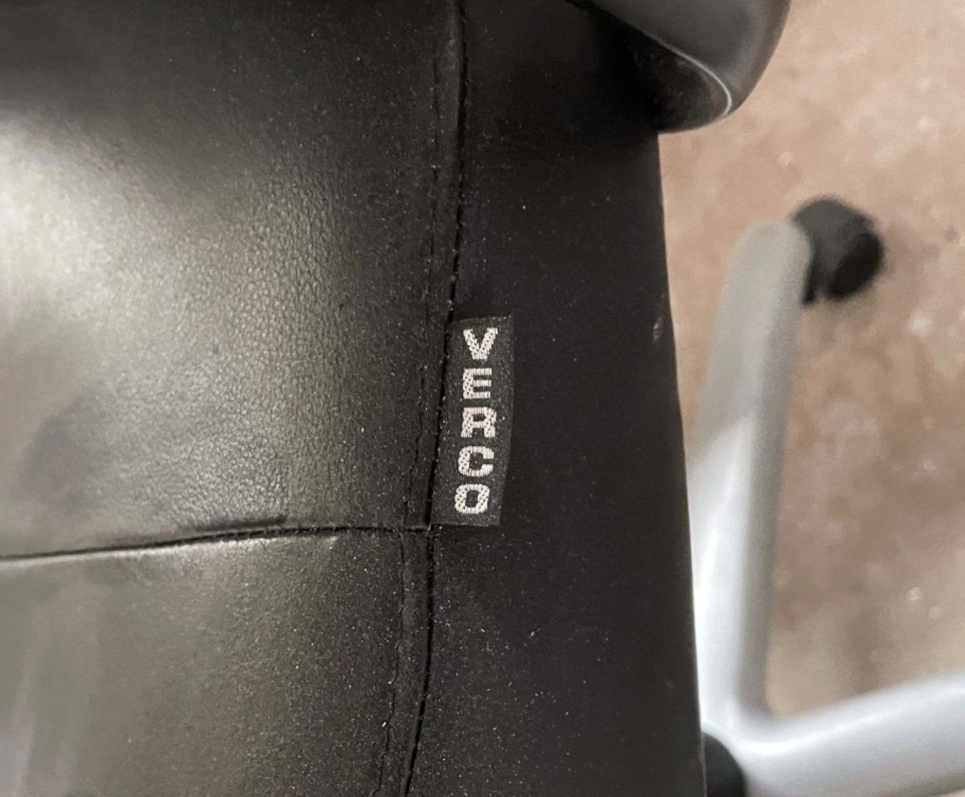 1 x Verco Ergonomic Operators Black Leather Swivel Office Chair - From A Executive Office - Image 4 of 4