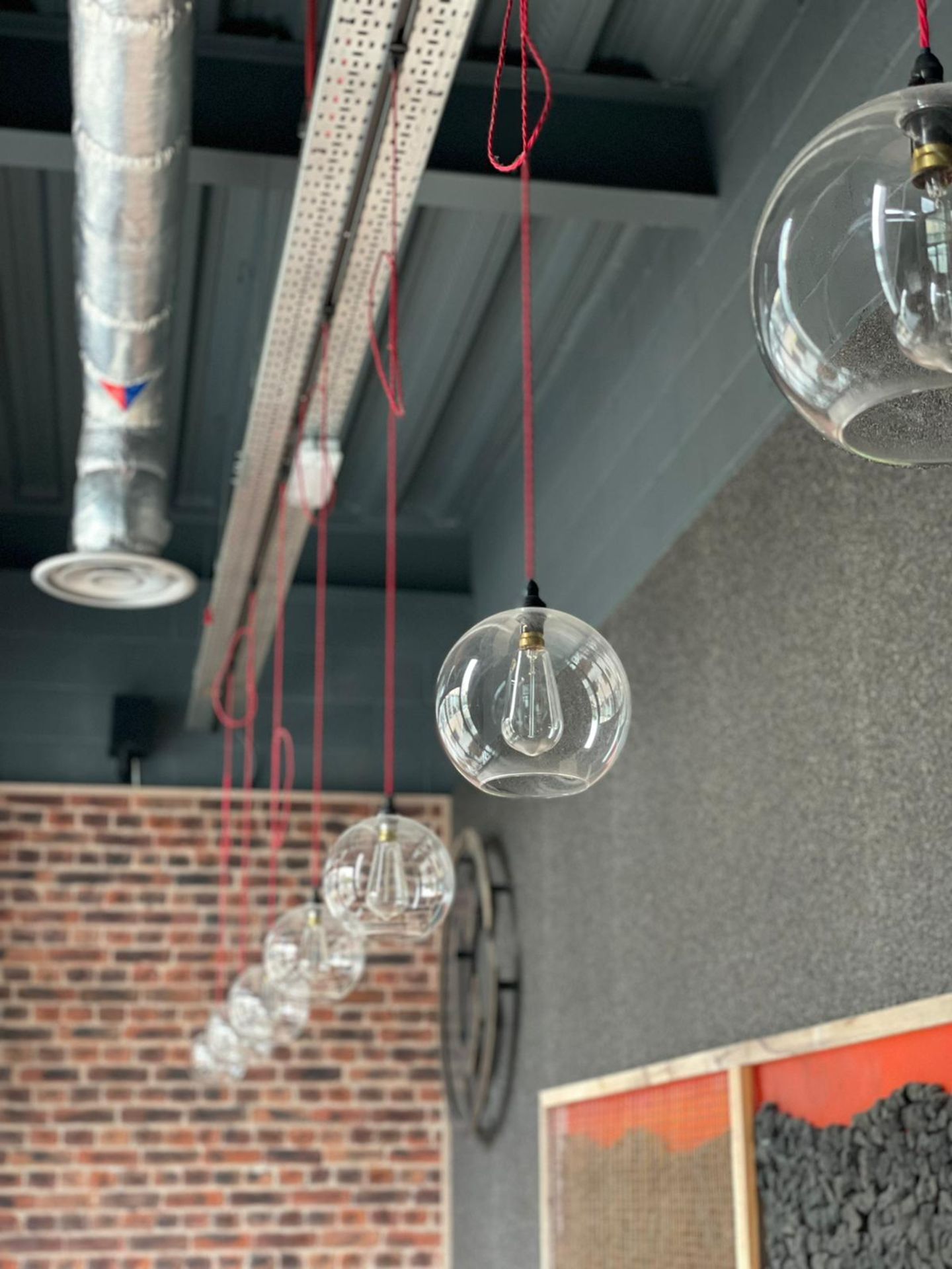 7 x Suspended Ceiling Pendant Lights With Clear Glass Shades - CL674 - Location: Telford, - Image 3 of 3