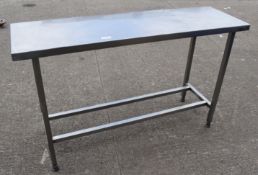 1 x Stainless Steel Kitchen Prep Table - Dimensions: H86 x W142 x D43 cms - Recently Removed From