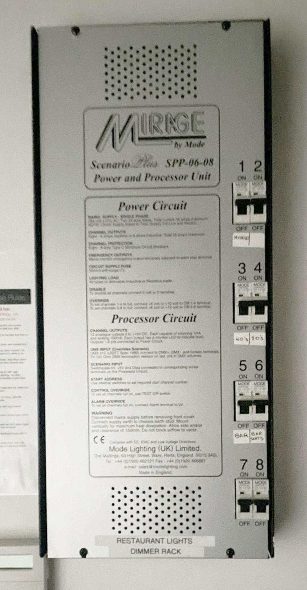 1 x Mirage Scenario Power & Processor unit - Model SPP-06-08 - CL674 - Location: Telford,