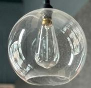 7 x Suspended Ceiling Pendant Lights With Clear Glass Shades - CL674 - Location: Telford,