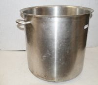 1 x Large Stainless Steel Cooking Pan - Dimensions: L54 x W54 x D50cm - Recently Removed From a