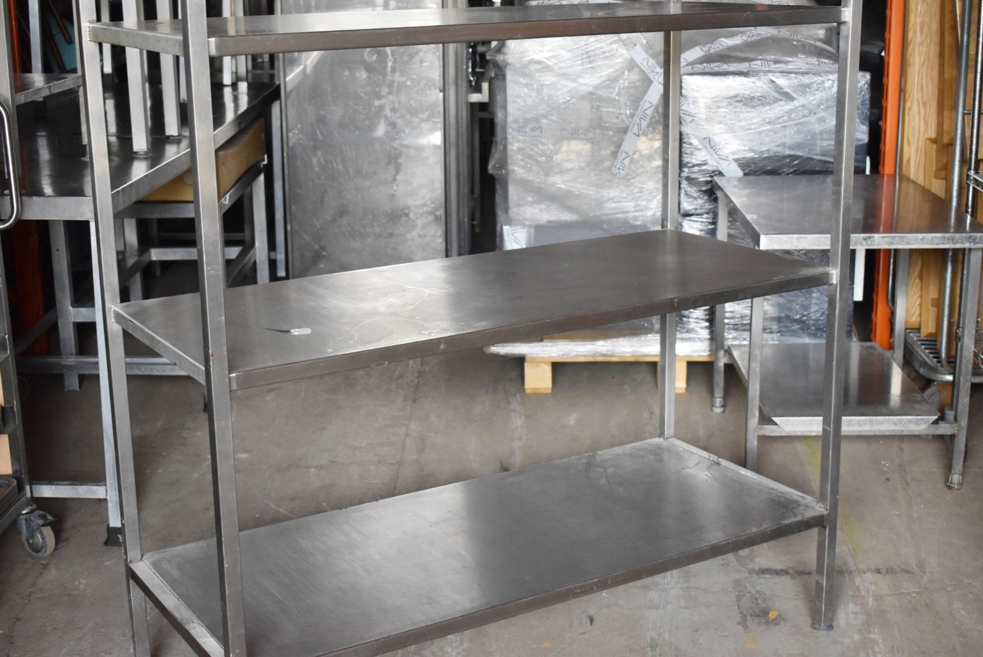 1 x Stainless Steel Three Tier Shelf Unit - Ideal For Commercial Kitchen Storage -Recently Removed - Image 3 of 6