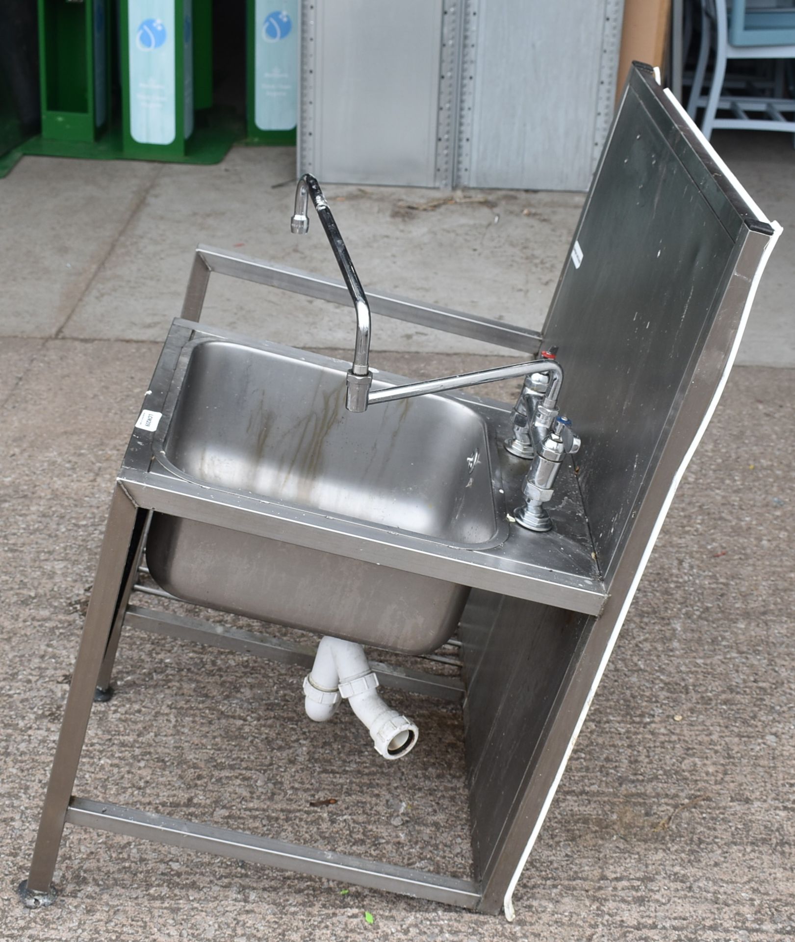 1 x Stainless Steel Janitorial Wash Station With Splashback and Mixer Tap - Recently Removed From - Image 6 of 7