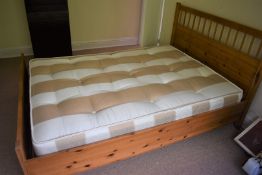 1 x Large Ikea Pine Bed With Unused Mattress - No VAT On The Hammer - CL999 - Location: