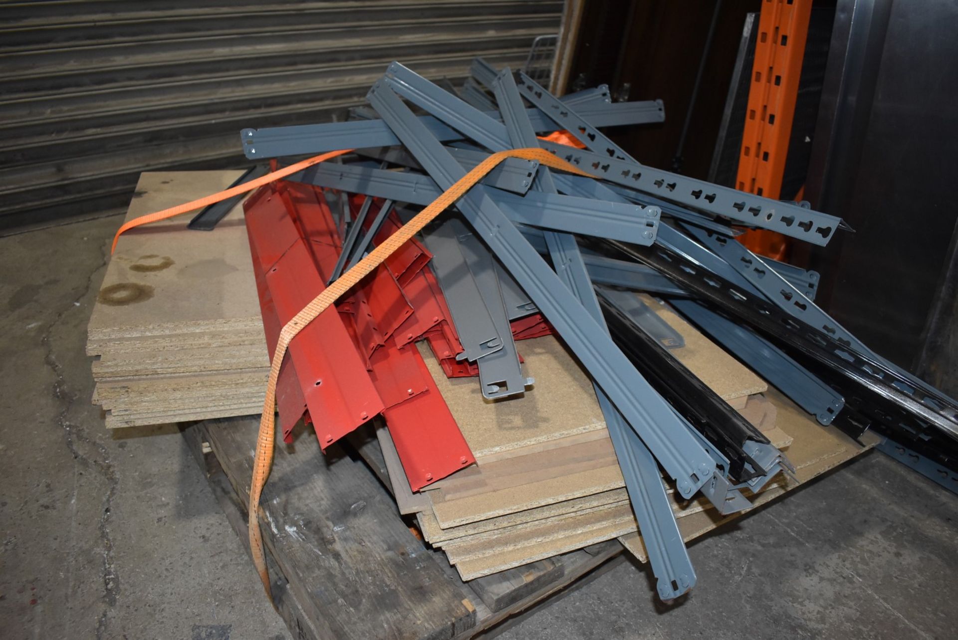 Collection of Boltless Garage / Warehouse Shelving With Wooden Shelves - Dismantled Ready for