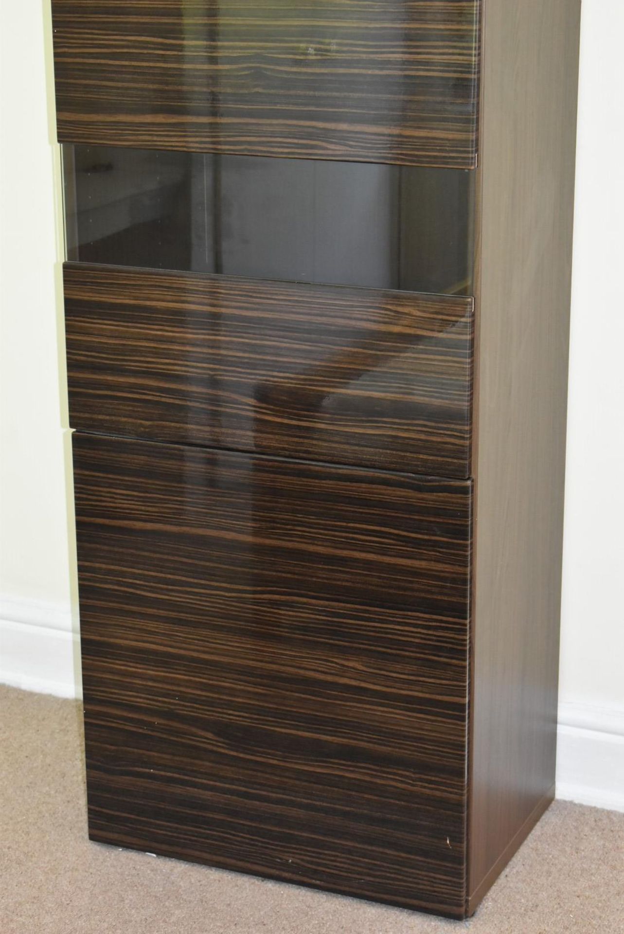 1 x Upright Storage Cabinet With Zebrano Wood Doors - No VAT On The Hammer - CL999 - Location: - Image 2 of 6