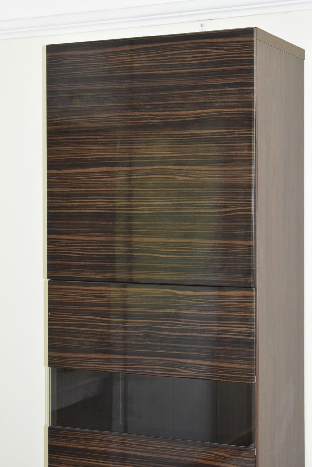 1 x Upright Storage Cabinet With Zebrano Wood Doors - No VAT On The Hammer - CL999 - Location: - Image 3 of 6