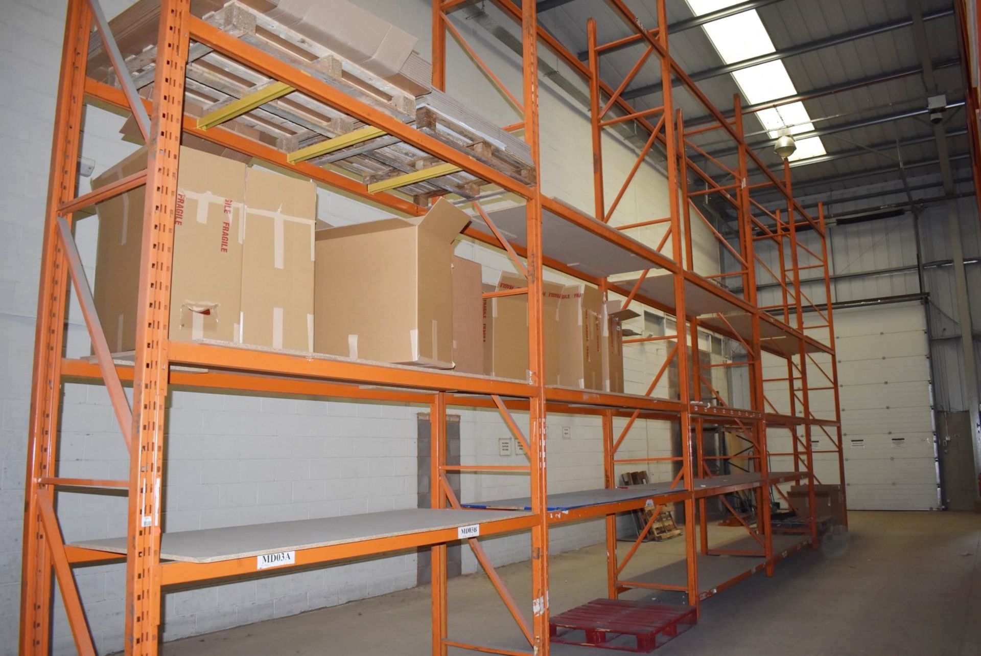 5 x Bays of RediRack Warehouse Pallet Racking - Lot Includes 6 x Uprights and 38 x Crossbeams -