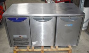 1 x Williams Two Door Countertop Refrigerator With Stainless Steel Exterior - Removed From a