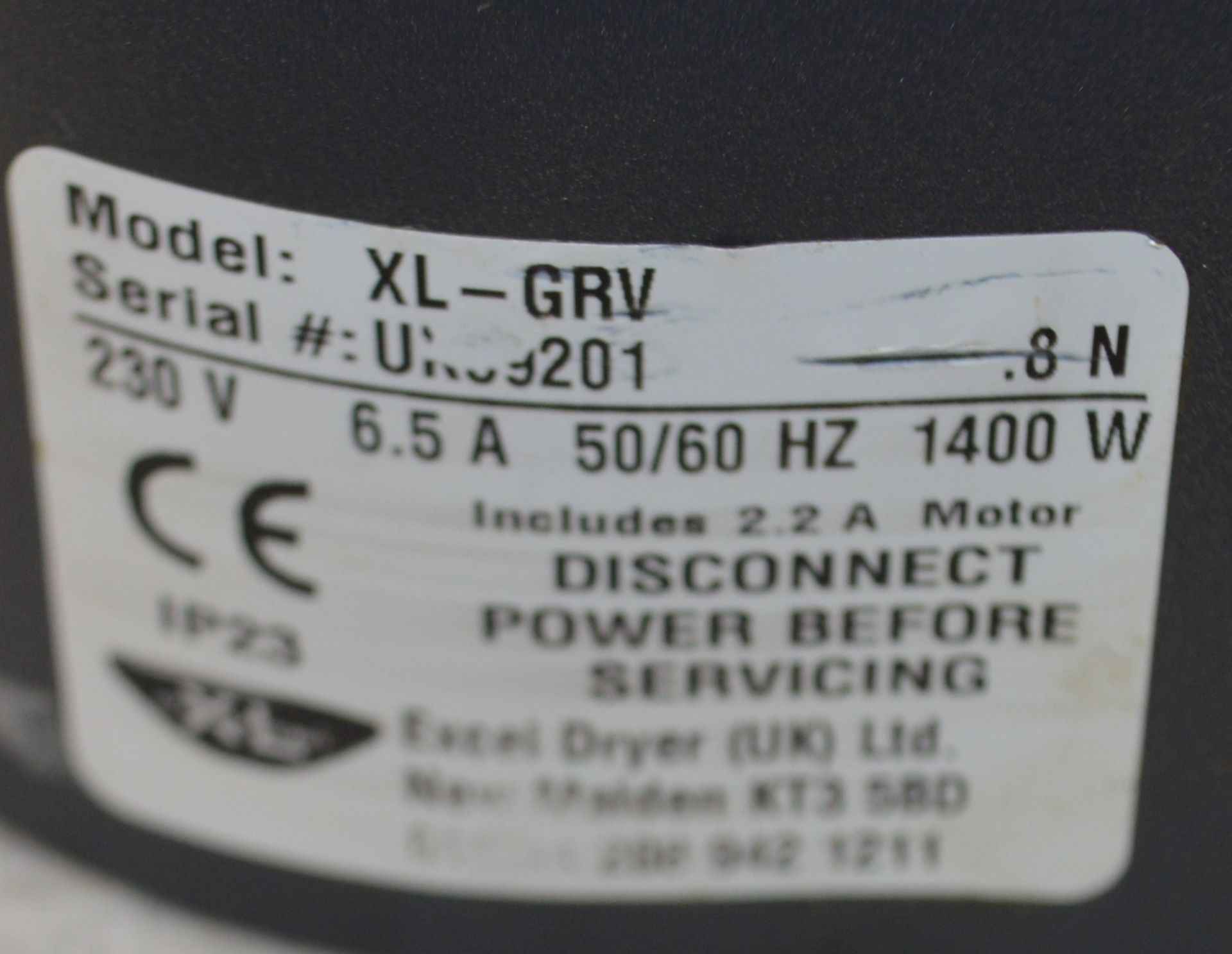 1 x Xlerator Eco-Excel Graphite Die-Cast Aluminium Low Energy Automatic Hand Dryer - 230v - 500w - - Image 2 of 2