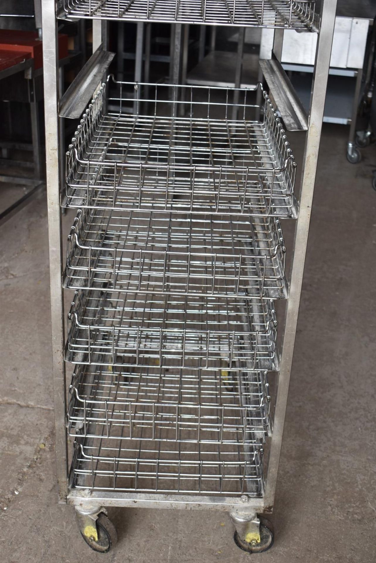 1 x Bakers 11 Tier Mobile Tray Rack With 7 Removable Wire Baskets - Stainless Steel With Castors - - Image 3 of 8