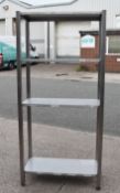 1 x Stainless Steel Three Tier Shelf Unit - Dimensions: H190 x W90 x D40 cms - Recently Removed From