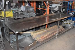 1 x Large Stainless Steel Doughnut Jamming Bench Prep Table on Castors - Recently Removed From Major