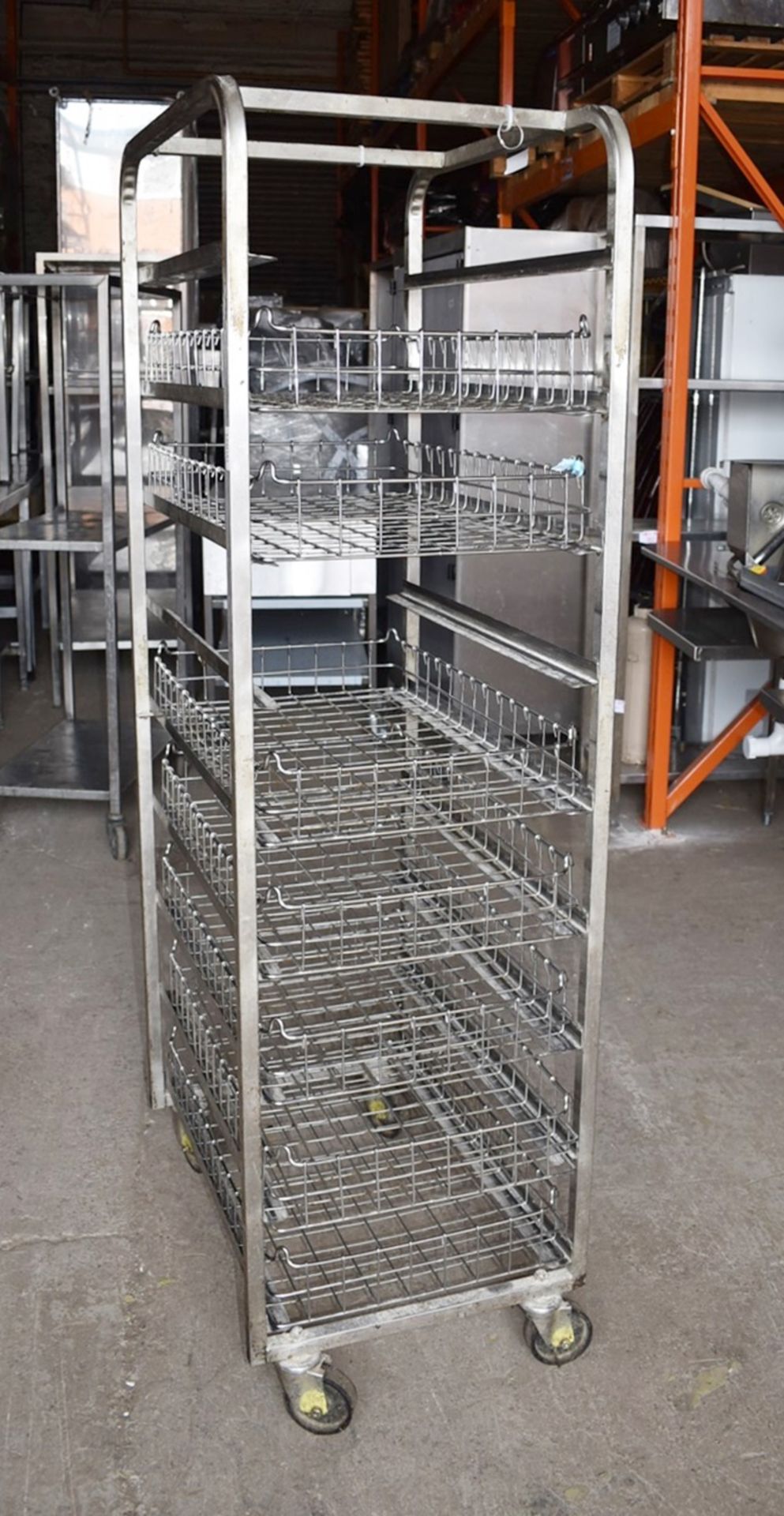 1 x Bakers 11 Tier Mobile Tray Rack With 7 Removable Wire Baskets - Stainless Steel With Castors - - Image 5 of 8