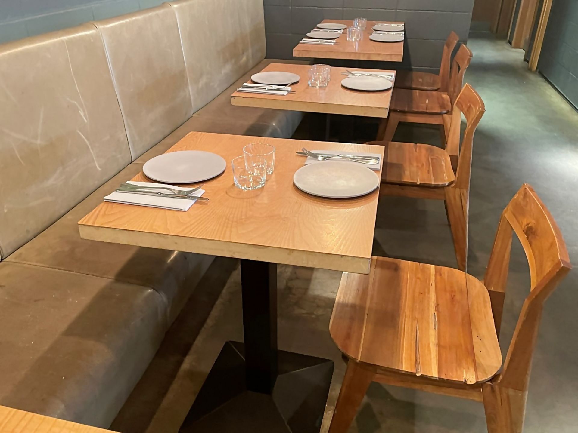 4 x Square Bistro Tables Featuring Wooden Tops And Sturdy Metal Bases - Dimensions To Follow - - Image 5 of 5