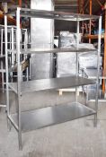1 x Stainless Steel Three Tier Shelf Unit - Ideal For Commercial Kitchen Storage -Recently Removed