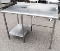 1 x Stainless Steel Prep Table With Space For Undercounter Appliance, Undershelf and Upstand -