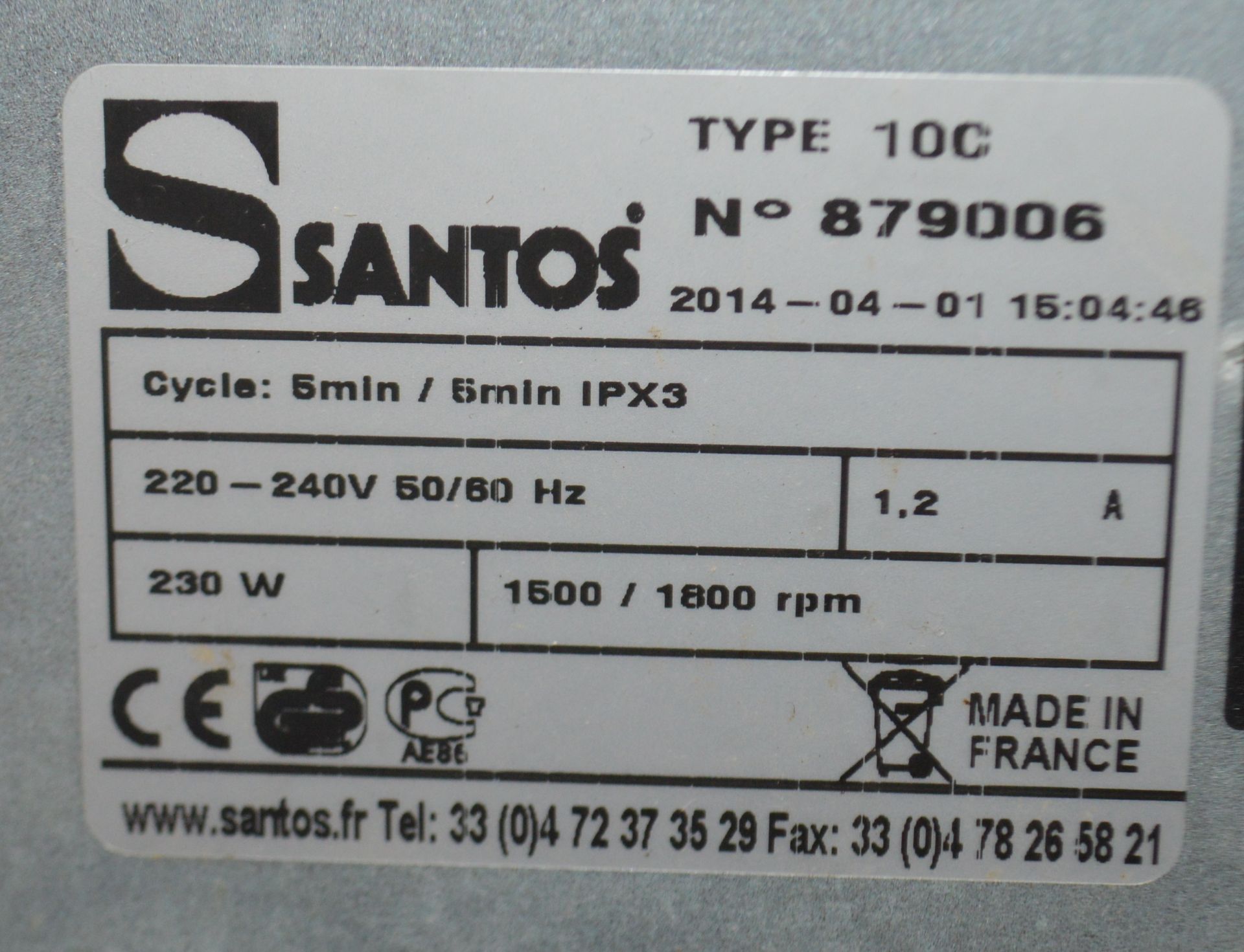 1 x Santos French Handmade Juicer - (220-240volts) - Recently Removed From A Commercial Restaurant - Image 9 of 13