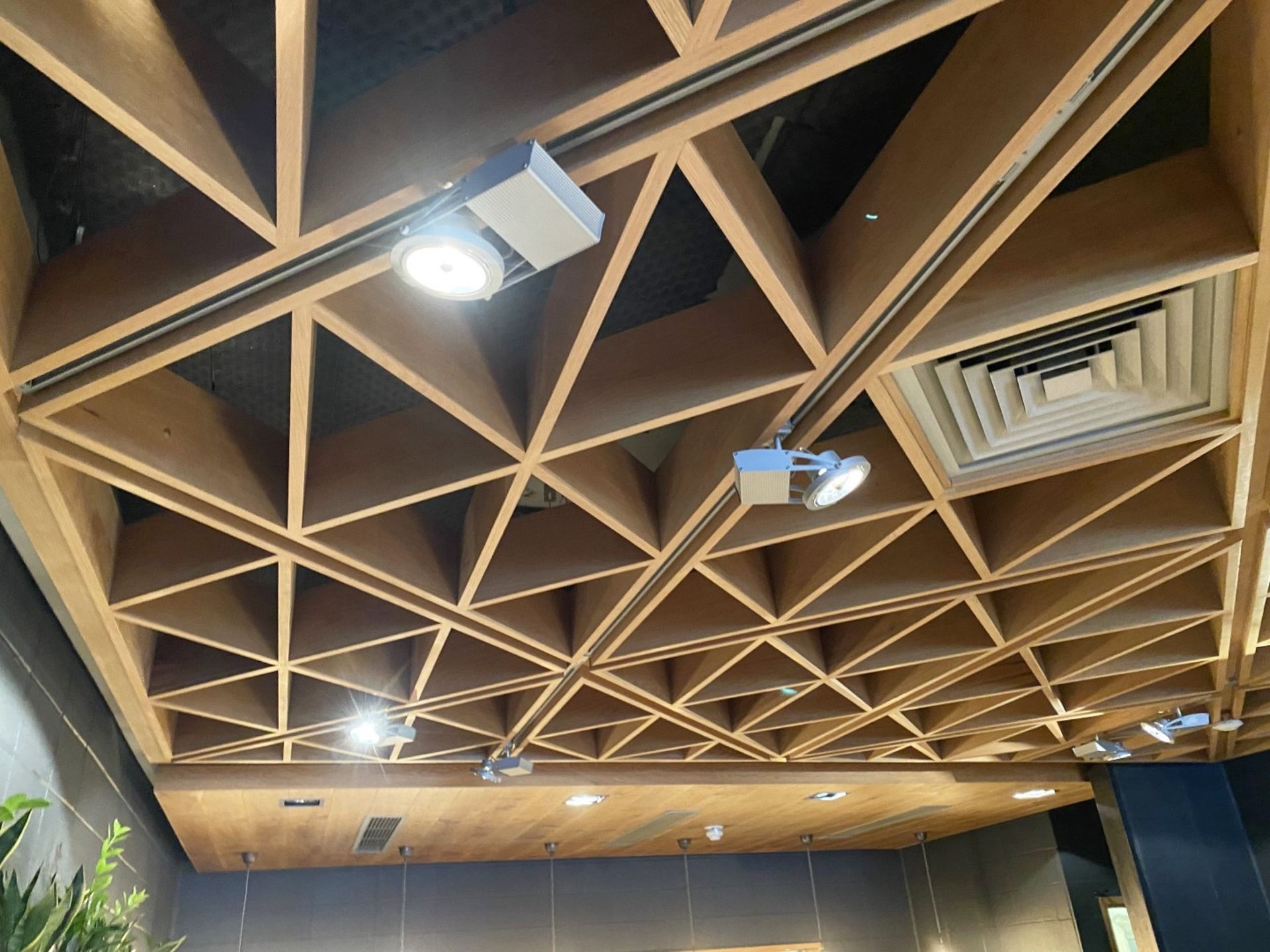 Large Quantity Of Decorative Wooden Frame Ceiling Panels - Currently Covers An Area Of  15m x 5m - Image 5 of 9