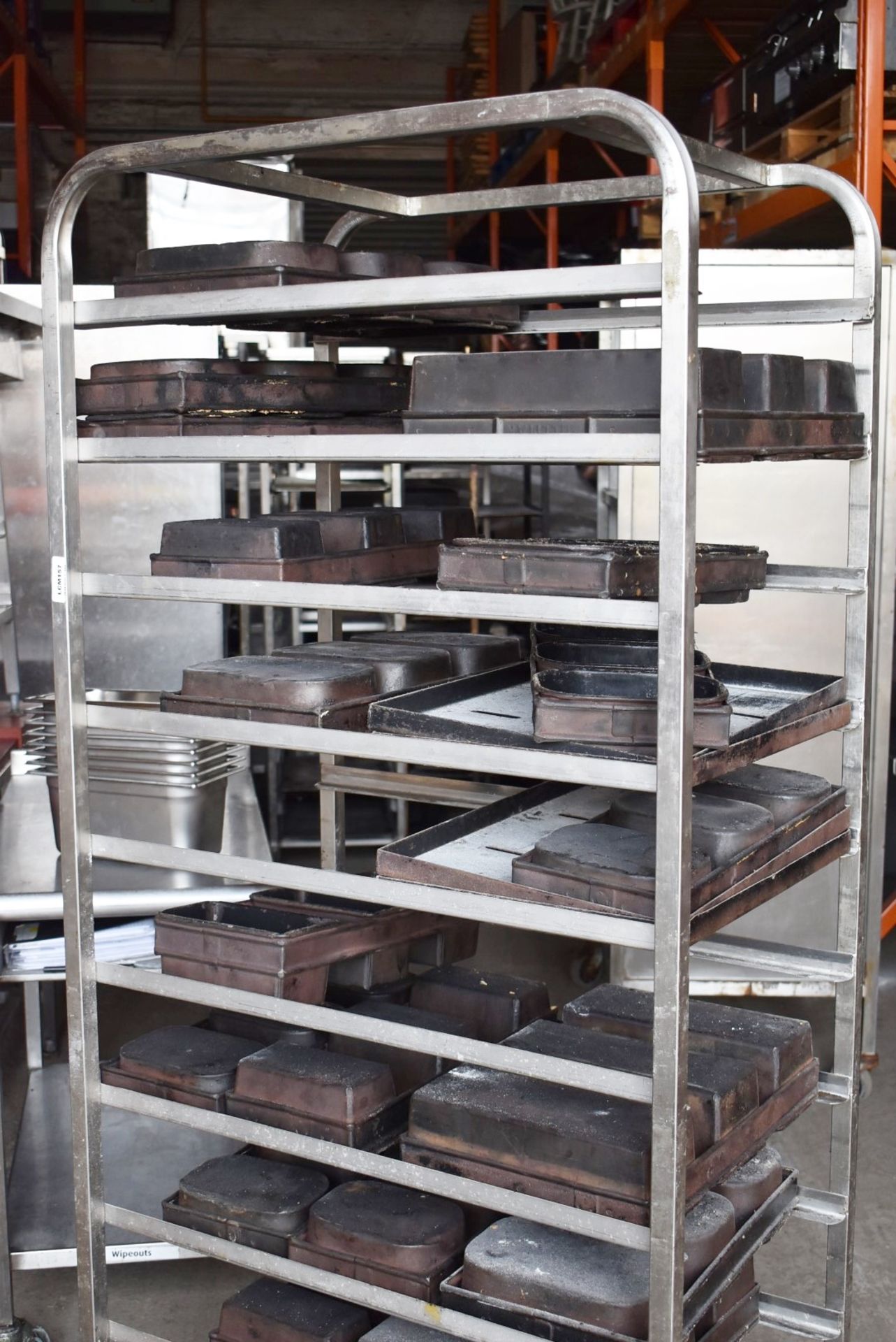 1 x Bakers 11 Tier Mobile Tray Rack With Various Bread Baking Trays - Stainless Steel With Castors - - Image 3 of 8