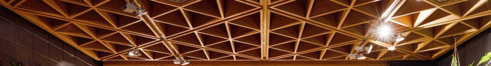 Large Quantity Of Decorative Wooden Frame Ceiling Panels - Currently Covers An Area Of  15m x 5m - Image 9 of 9