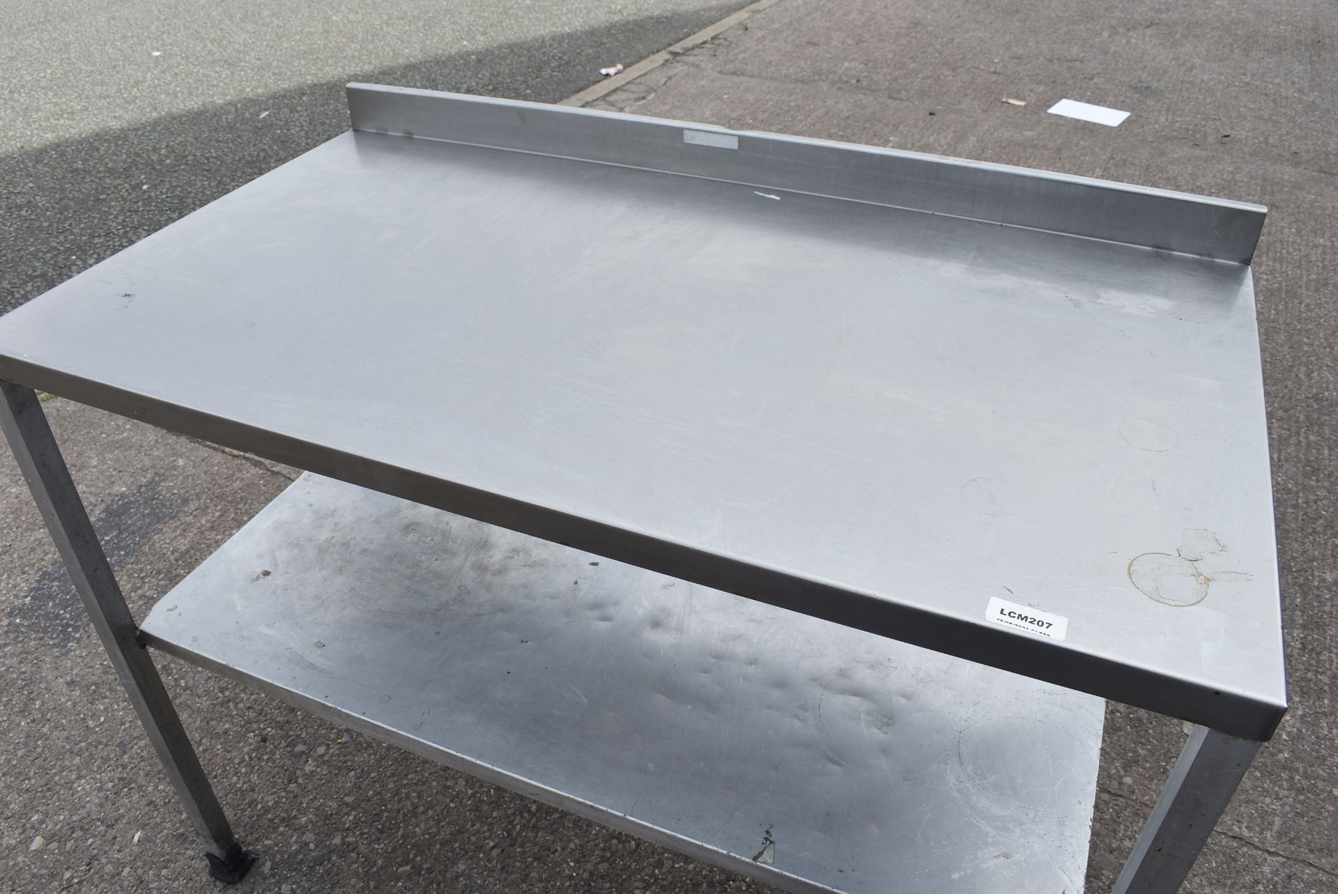 1 x Stainless Steel Prep Table With Upstand and Undershelf - Dimensions: H91 x W115 x D65 cms - - Image 2 of 4