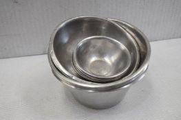 19 x Stainless Steel Mixing  Bowls For Commercial Kitchens - Includes Small, Medium and Large