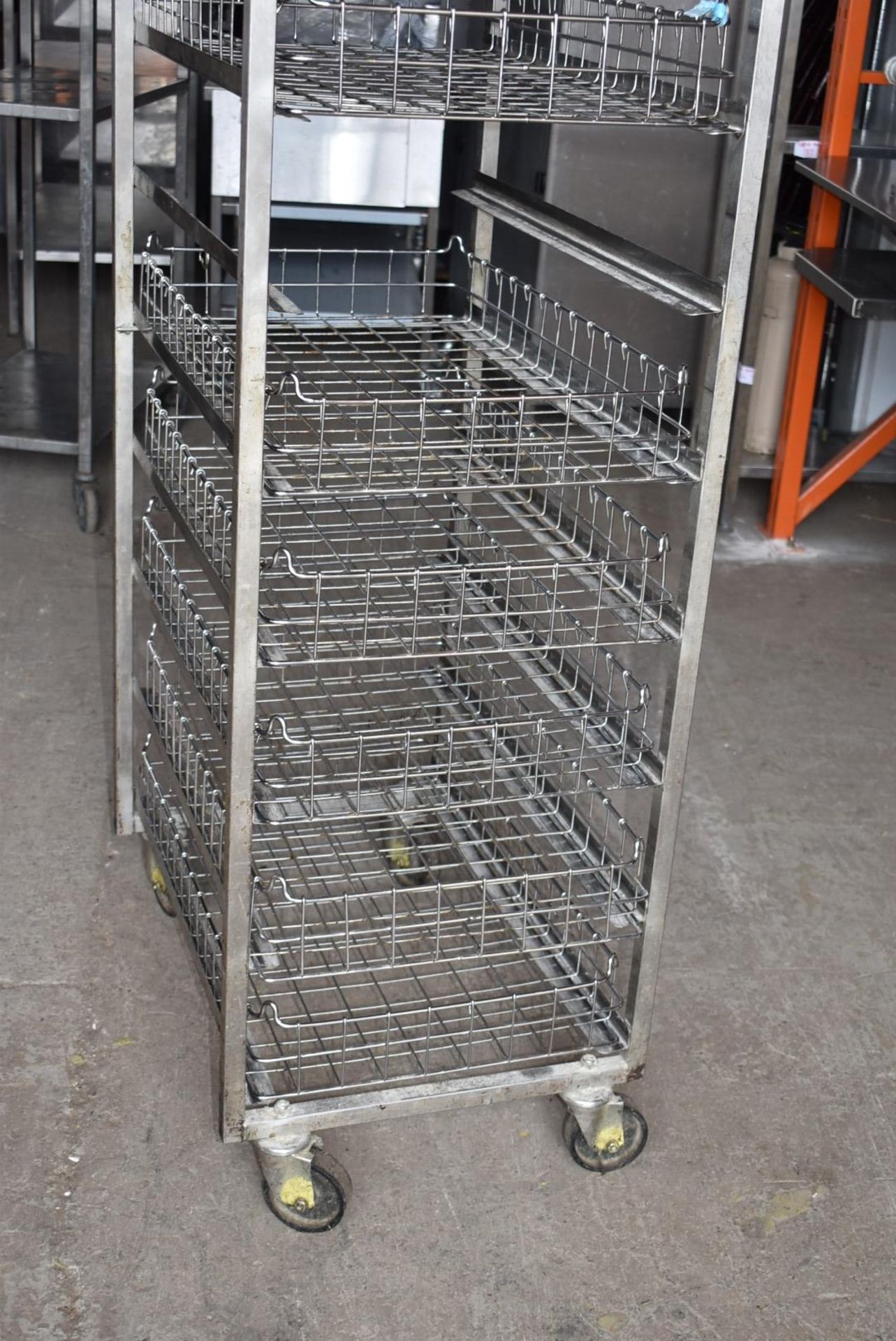 1 x Bakers 11 Tier Mobile Tray Rack With 7 Removable Wire Baskets - Stainless Steel With Castors - - Image 4 of 8