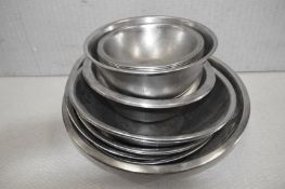 21 x Various Stainless Steel Chefs Mixing/Prep Bowls - Various Sizes Included - Recently Removed