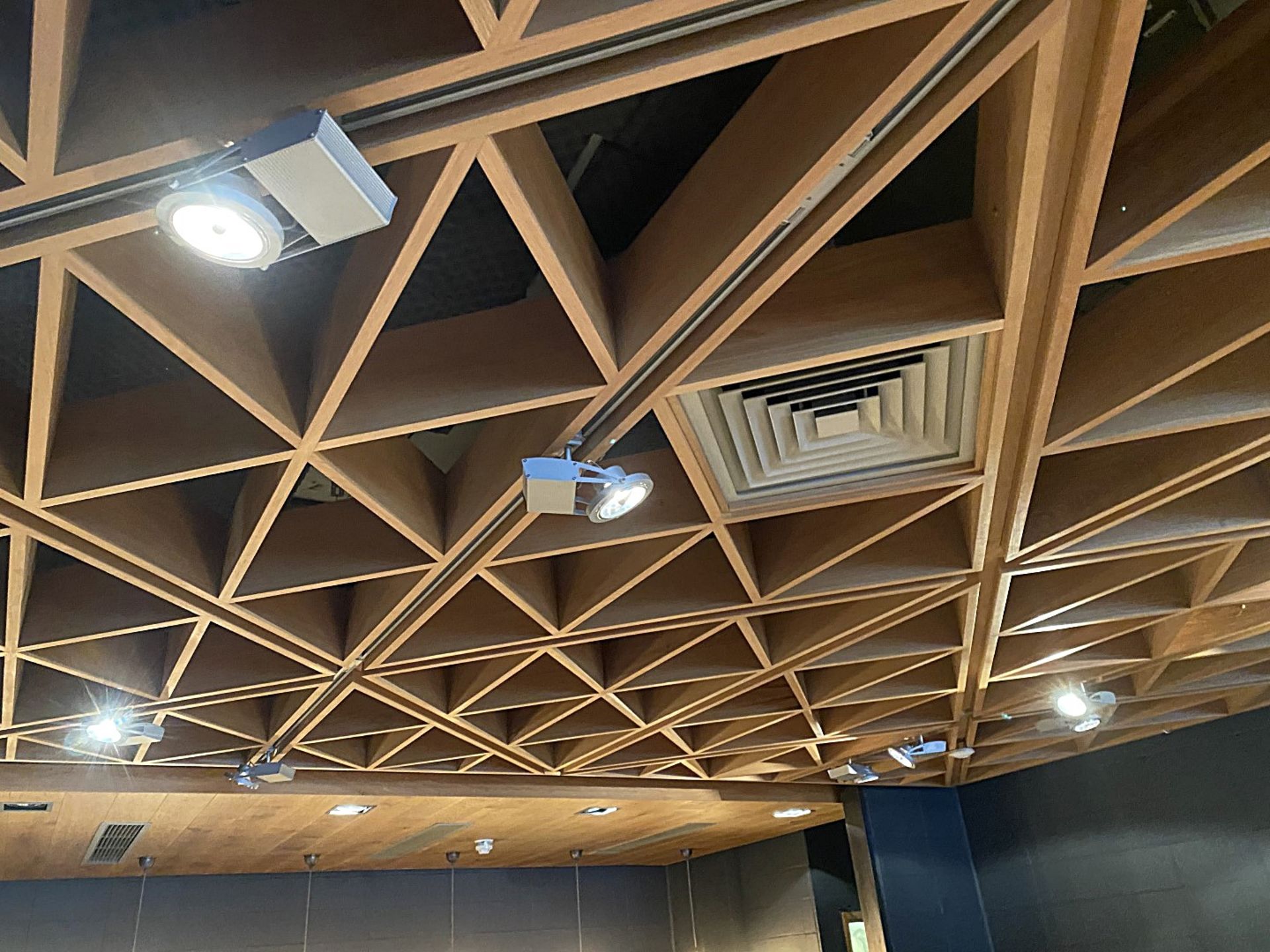 Large Quantity Of Decorative Wooden Frame Ceiling Panels - Currently Covers An Area Of  15m x 5m - Image 3 of 9