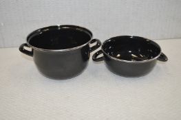 12 x Mussel Serving Dish Sets in Black - New and Unused - Recently Removed From a Commercial