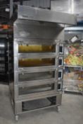 1 x MIWE Condo Four Deck Bakery / Pizza / Bread Oven With Extractor and Mobile Stand - 3 Phase -