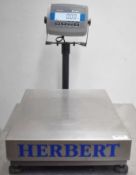1 x Herbert BPS700 Series 60kg Scales With Stainless Steel Weighing Platform - Recently Removed From