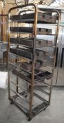 1 x Upright Mobile Baking Rack With Large Amount of Various Baking Trays - Dimensions: H180 x W52