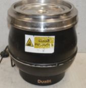 1 x Stainless Steel Dualit Hotpot/Soup Kettle -11 litre capacity - Dimensions: H38 x W34 cm -