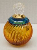 1 x BALDI 'Home Jewels' Italian Hand-crafted Artisan Small Coccinella Jar In Blue And Orange Crystal