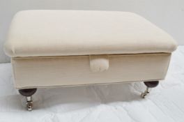 1 x DURESTA Ruskin Foot Stool Storage Box In Cream - Dimensions: W74 x D53 x H35cm - RRP £1,219