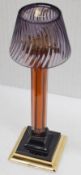 1 x BALDI 'Home Jewels' Italian Hand-crafted Artisan Candle Stick In Purple & Amber Crystal, With