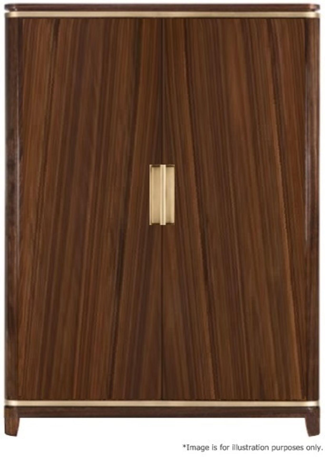 1 x FRATO Bespoke 'Siena' Wardrobe With A High Gloss Brown Wood Veneer Finish - Original RRP £18,890