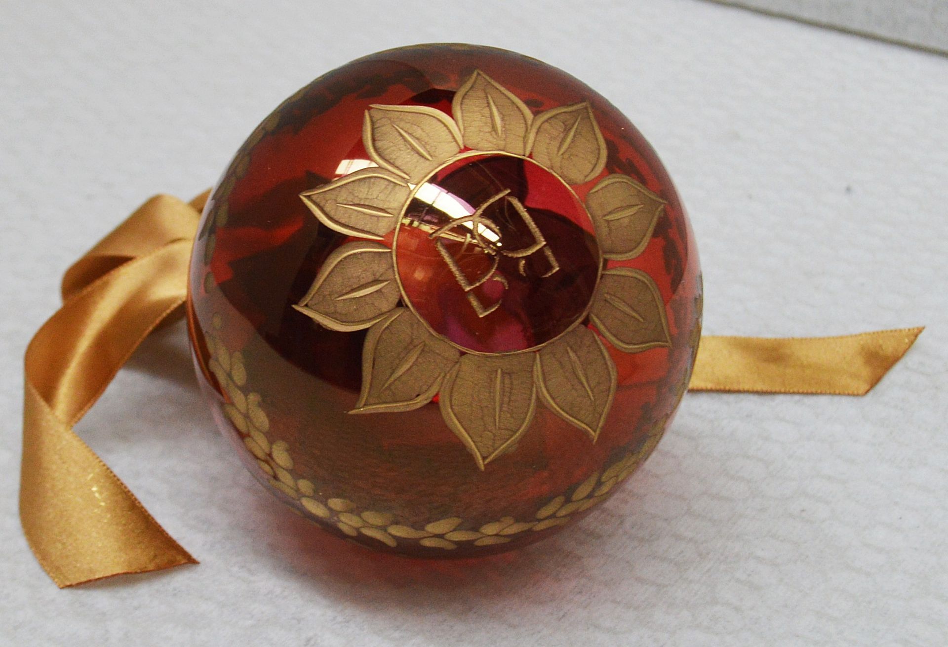 1 x BALDI 'Home Jewels' Italian Hand-crafted Artisan Christmas Tree Decoration In Red And Gold - - Image 4 of 5
