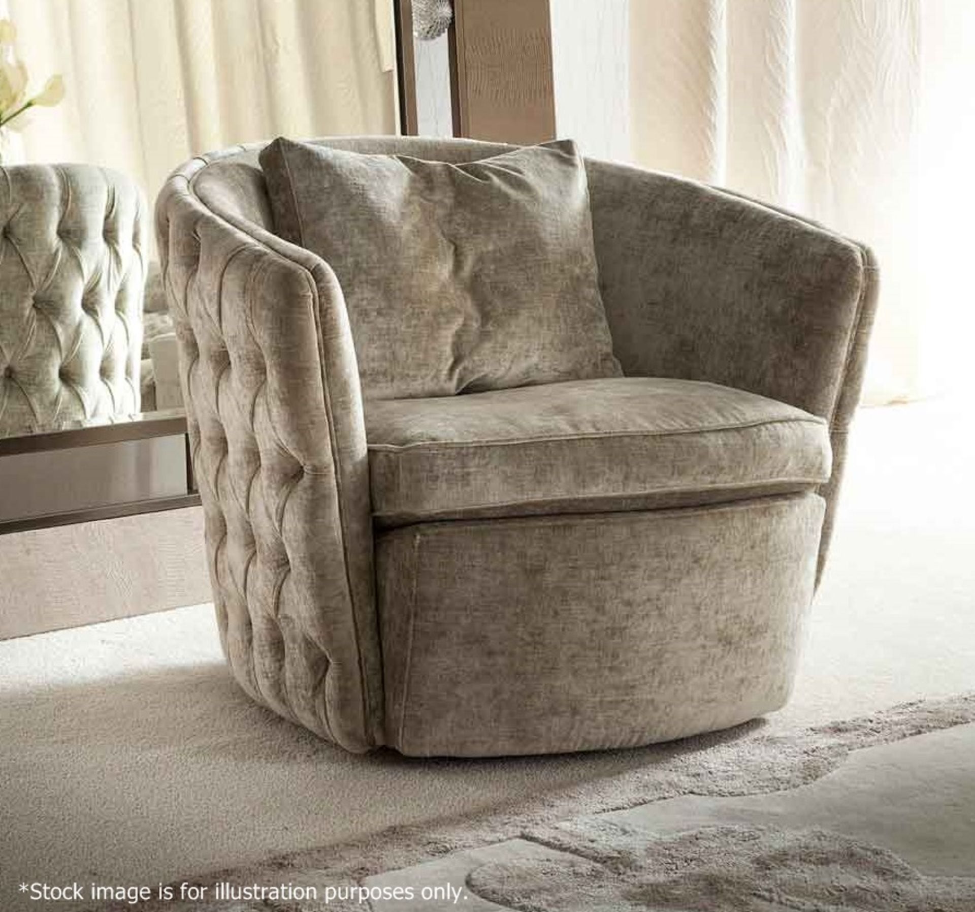 1 x GIORGIO COLLECTION 'LIFETIME' Luxury Upholstered Swivel Armchair - Original RRP £2,196.00