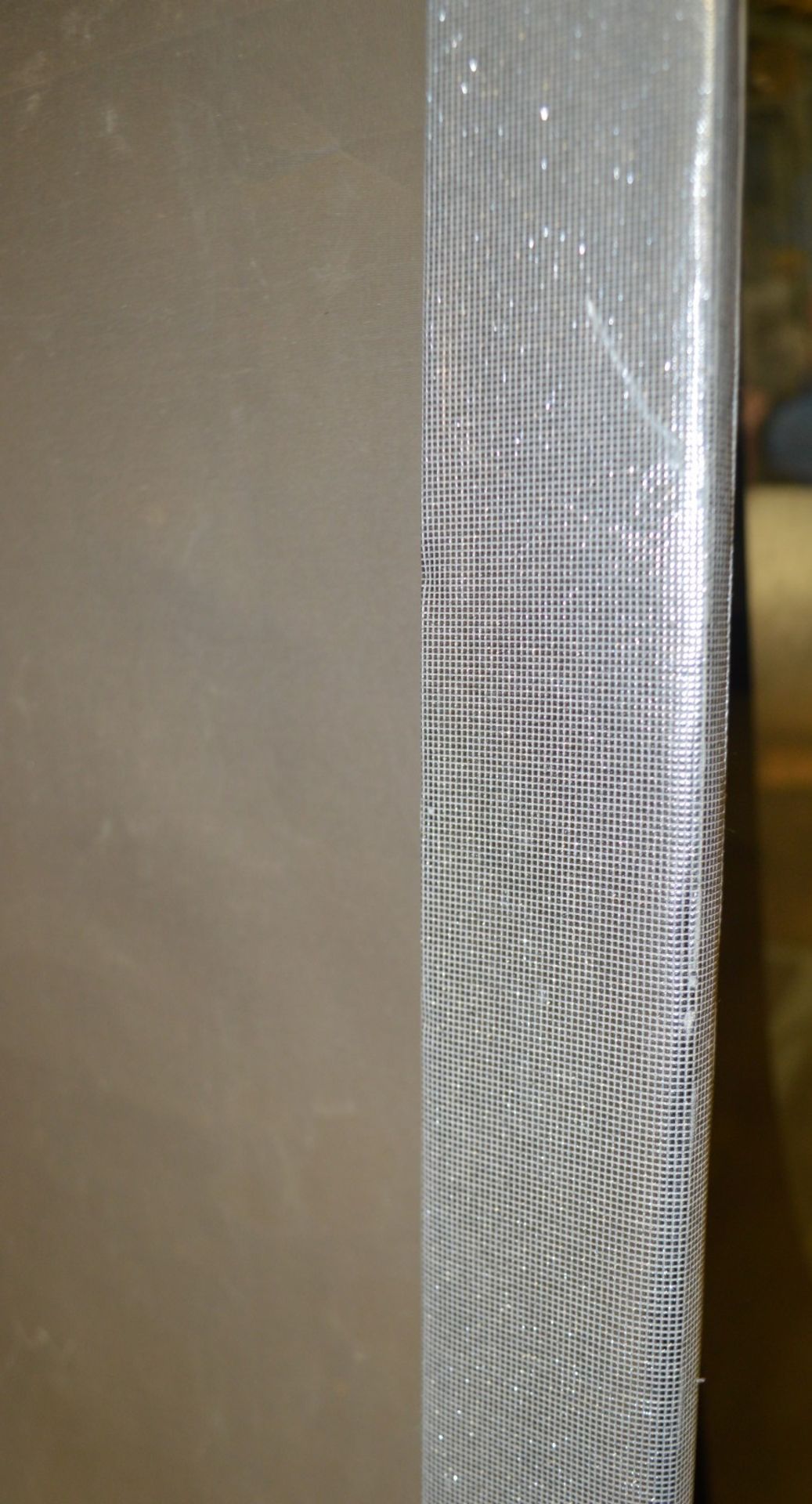 1 x Oblong-Shaped Silver Inset Upholstered Frame Lined With A Shimmering Silk Style Fabric - Image 5 of 6